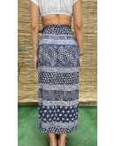 Vintage printed wrap skirt maxi M
