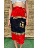 Vintage printed wrap skirt midi