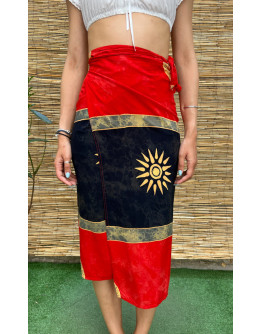 Vintage printed wrap skirt midi