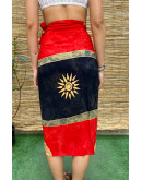 Vintage printed wrap skirt midi