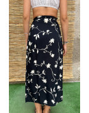 Vintage floral wrap skirt maxi L