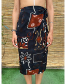 Vintage printed wrap skirt midi