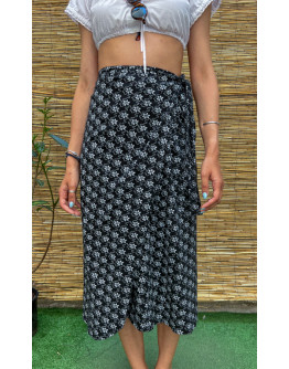 Vintage floral wrap skirt midi 