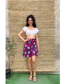 Vintage εμπριμέ wrap φούστα mini 