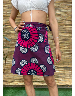 Vintage printed wrap skirt mini