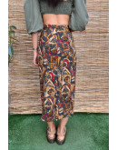 Vintage printed skirt midi L