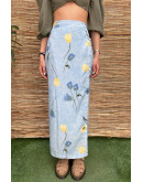 Vintage floral wrap skirt maxi M