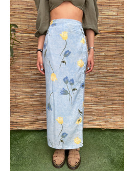 Vintage floral wrap skirt maxi M