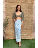 Vintage floral wrap skirt maxi M