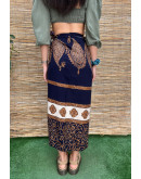 Vintage printed wrap skirt maxi