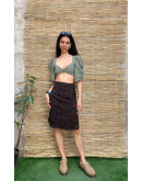 Vintage floral wrap skirt mini 