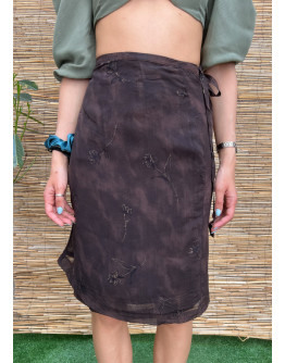 Vintage floral wrap skirt mini 