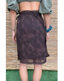Vintage floral wrap skirt mini 