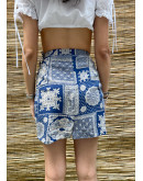 Vintage printed wrap skirt mini