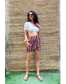 Vintage printed wrap skirt mini