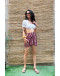 Vintage printed wrap skirt mini