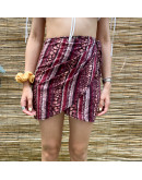 Vintage printed wrap skirt mini