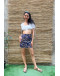 Vintage silk printed wrap skirt mini