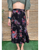Vintage floral wrap skirt midi XS-S