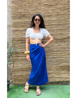 Vintage blue wrap skirt maxi