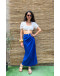 Vintage blue wrap skirt maxi