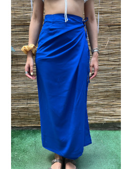 Vintage blue wrap skirt maxi