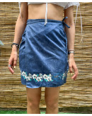Vintage denim wrap skirt mini