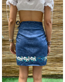 Vintage denim wrap skirt mini