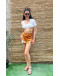 Vintage silk printed wrap skirt mini