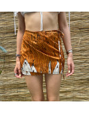 Vintage silk printed wrap skirt mini