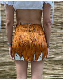 Vintage silk printed wrap skirt mini