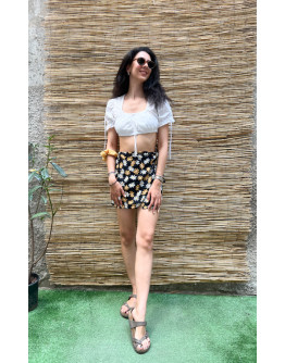 Vintage floral wrap skirt mini