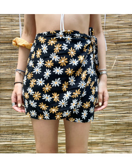 Vintage floral wrap skirt mini