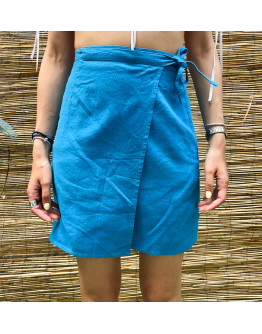Vintage linen wrap skirt mini S