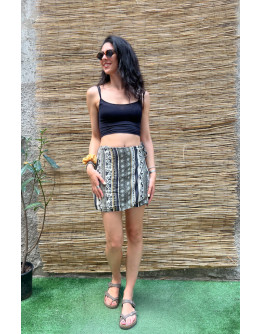 Vintage printed wrap skirt mini