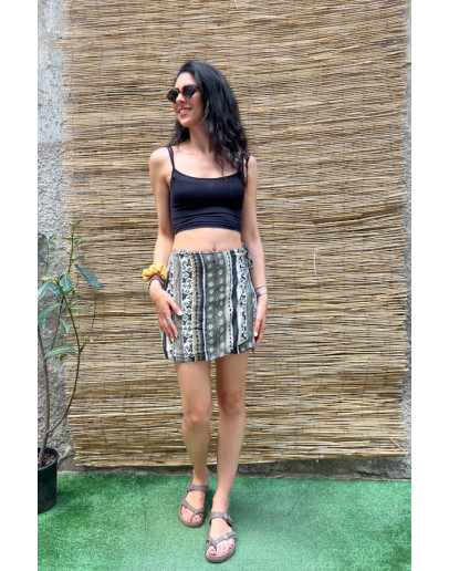 Vintage printed wrap skirt mini