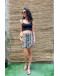 Vintage printed wrap skirt mini