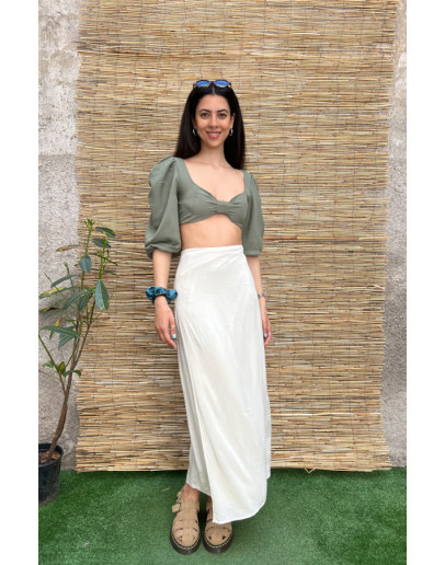 Vintage white wrap skirt maxi 