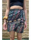 Vintage printed wrap skirt mini