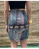 Vintage printed wrap skirt mini