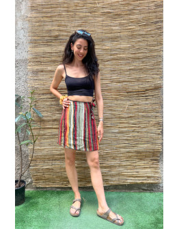 Vintage stripped wrap skirt mini