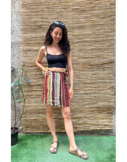 Vintage stripped wrap skirt mini