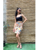 Vintage printed wrap skirt mini