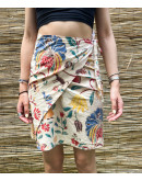 Vintage printed wrap skirt mini
