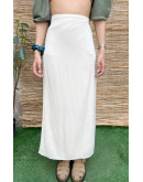 Vintage white wrap skirt maxi 