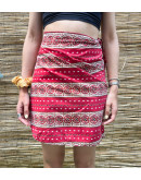 Vintage printed wrap skirt mini