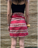 Vintage printed wrap skirt mini