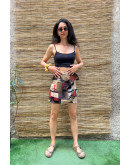 Vintage printed wrap skirt mini