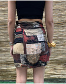 Vintage printed wrap skirt mini