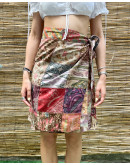 Vintage printed wrap skirt mini